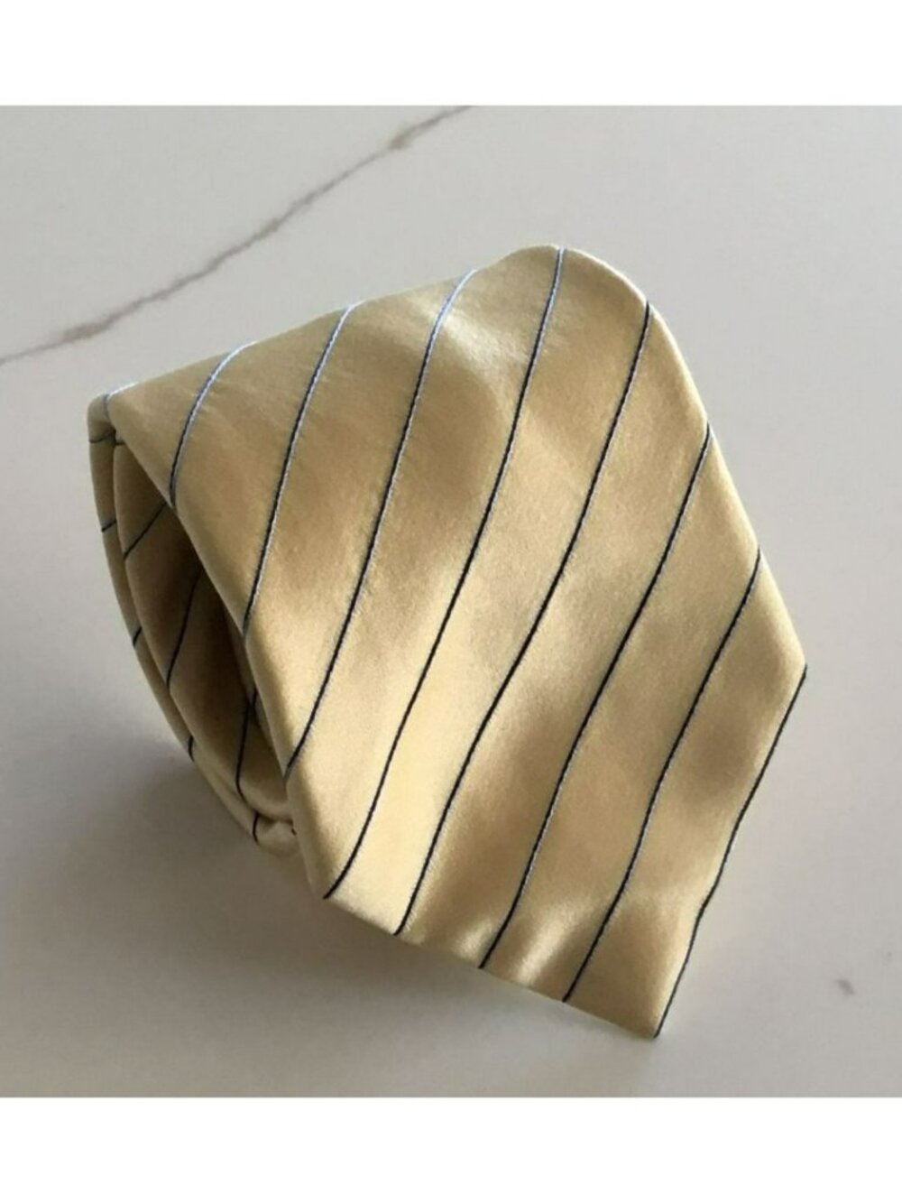 Donald Trump Signature Collection Neck tie - Silk Yellow with Blue Stripe Tie